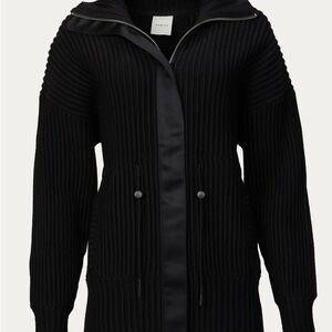 VARLEY Black Ribbed Zip-Up Jacket